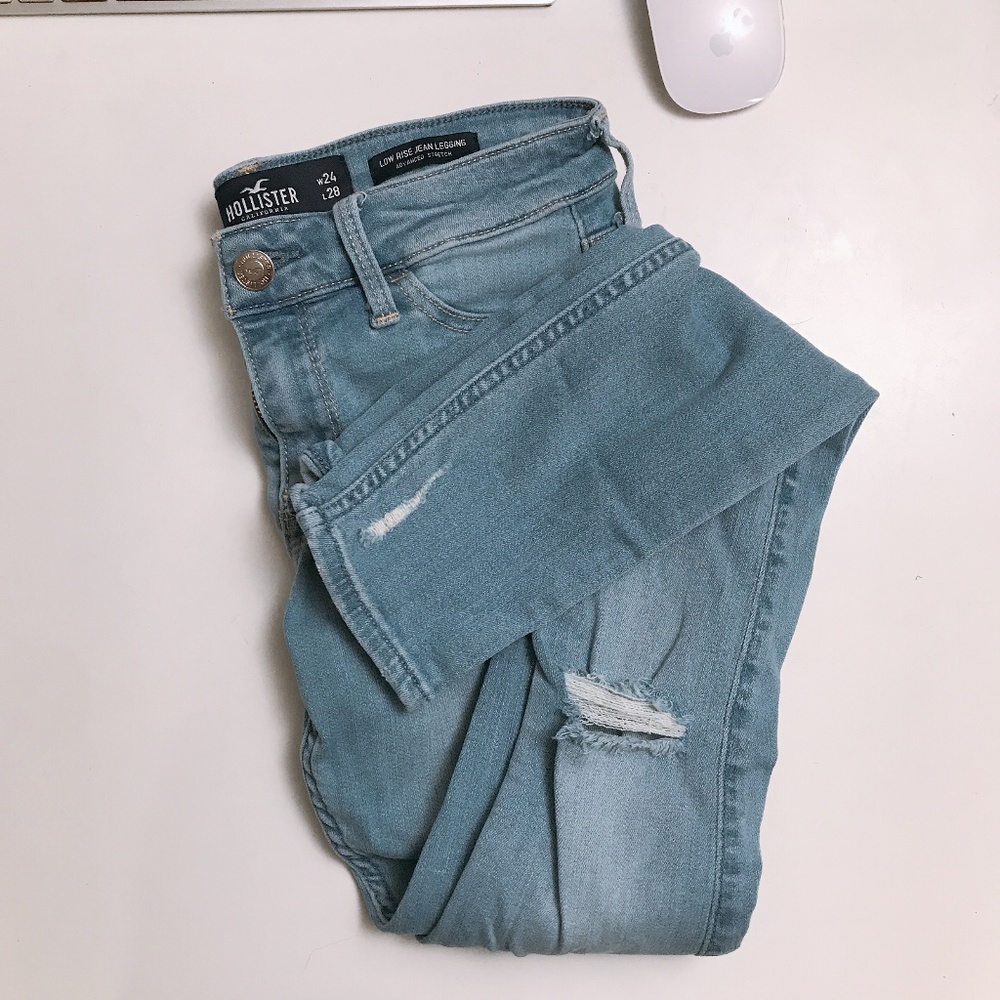 HOLLISTER advanced stretch destroyed low rise